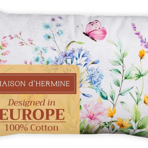 Maison d' Hermine Decorative Pillow Covers 12 x 20 inch Rectangle 100% Cotton Throw Pillow Covers with Invisible Zipper for Living Room Couch Chair Sofas Spring Summer (Artist Garden - Enjoy)