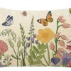 Spring Summer Wildflowers Lumbar Decorative Throw Pillow Cover 12 x 20 | Rectangular Flower Floral Outdoor Home Decor, Seasonal Butterfly Couch Cushion Case