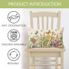 Spring Summer Wildflowers Lumbar Decorative Throw Pillow Cover 12 x 20 | Rectangular Flower Floral Outdoor Home Decor, Seasonal Butterfly Couch Cushion Case