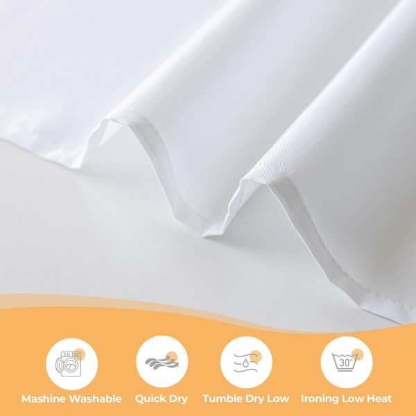 River Dream White No Hook Fabric Shower Curtain or Liner with Sheer Window, No Liner Included or Needed, Water Repellent, Machine Washable, 71" Wx74"L