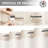 CTSEV-AP-1733_3 BTTN Ringless Shower Curtain Set, Linen Textured Fabric Shower Curtain with Snap-in Liner, Waterproof & Washable, Modern Hotel Shower Curtain for Bathroom with Mesh Top Window, 72x75, Beige/Cream