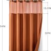 Mrs Awesome No Hook Shower Curtain with Snap-in Liner, Embossed Waffle Design Fabric Shower Curtain for Bathroom, Soft & Lightweight, 71x74, Taerracotta