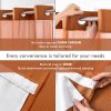 Mrs Awesome No Hook Shower Curtain with Snap-in Liner, Embossed Waffle Design Fabric Shower Curtain for Bathroom, Soft & Lightweight, 71x74, Taerracotta