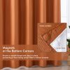 Mrs Awesome No Hook Shower Curtain with Snap-in Liner, Embossed Waffle Design Fabric Shower Curtain for Bathroom, Soft & Lightweight, 71x74, Taerracotta