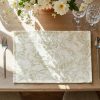 jinchan Linen Floral Placemats Set of 4 Farmhouse 13x19 Inch Green | Fabric Placemats, Cottage Style, Vintage Botanical Pattern, Machine Washable, Easy to Store, Reusable