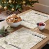 jinchan Linen Floral Placemats Set of 4 Farmhouse 13x19 Inch Green | Fabric Placemats, Cottage Style, Vintage Botanical Pattern, Machine Washable, Easy to Store, Reusable