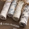 jinchan Linen Floral Placemats Set of 4 Farmhouse 13x19 Inch Green | Fabric Placemats, Cottage Style, Vintage Botanical Pattern, Machine Washable, Easy to Store, Reusable