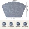 Round Table Placemats Set of 4, Faux Leather Wedge Shape Place Mats Heat Resistant Wipeable Washable Table Mats for Dining Outdoor Indoor, Blue