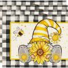 CTSEV-AP-964_1 Artoid Mode Buffalo Plaid Gnome Bee Sunflower Summer Placemats Set of 4, 12x18 Inch Seasonal Spring Table Mats for Party Kitchen Dining Decoration