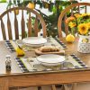 CTSEV-AP-964_4 Artoid Mode Buffalo Plaid Gnome Bee Sunflower Summer Placemats Set of 4, 12x18 Inch Seasonal Spring Table Mats for Party Kitchen Dining Decoration