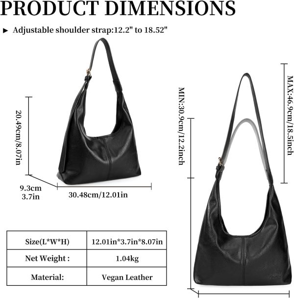 CTSEV-AP-S83296_3 GOIACII Hobo Tote Bags for Women Soft Vegan Leather Shoulder Handbag Slouchy Everyday Travel Purses