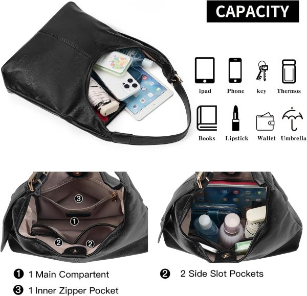 CTSEV-AP-S83296_4 GOIACII Hobo Tote Bags for Women Soft Vegan Leather Shoulder Handbag Slouchy Everyday Travel Purses