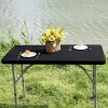 CTSEV-AP-S83840_2 Rectangle 4ft Fitted Table Cover Elastic Tablecloth, Black 23x48 in | Fitted Tablecloth with Elastic, Stretch Spandex Patio Table Covers Washable for Dining, Indoor, Outdoor, Party, Camping