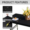 CTSEV-AP-S83840_4 Rectangle 4ft Fitted Table Cover Elastic Tablecloth, Black 23x48 in | Fitted Tablecloth with Elastic, Stretch Spandex Patio Table Covers Washable for Dining, Indoor, Outdoor, Party, Camping