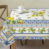 Lemon Tablecloth 60x84 Inch Rectangle - Italian Summer Decor | Water Resistant Mediterranean Blue Bridal Summer Table Cloth Rectangle for Party,Table, Outdoor