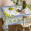 Lemon Tablecloth 60x84 Inch Rectangle - Italian Summer Decor | Water Resistant Mediterranean Blue Bridal Summer Table Cloth Rectangle for Party,Table, Outdoor