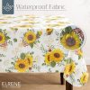 Elrene Home Fashions Sunflower Season Vintage Floral Water- and Stain-Resistant Vinyl Tablecloth with Flannel Backing, 60 Inches X 102 Inches, Rectangle