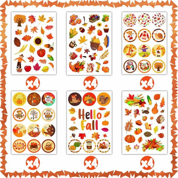 MISS FANTASY Fall Stickers for Kids, Autumn Stickers Thanksgiving Stickers | Fall Seasonal Stickers Bulk Thanksgiving Pumpkin Maple Leaves Stickers for Adults Cards Envelope Classroom Gift Party Supplie