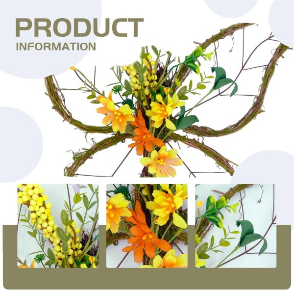 idyllic Butterfly Shaped Wreath with Pastel Berries and Floral Spring Artificial Wreaths for Front Door Decor