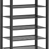 HOOBRO 10 Tier Shoe Rack, Large Capacity Shoe Storage for 18-20 Pairs, Sturdy Metal Shoe Shelf for Closet Entryway, Space Saving Shoe Organizer for Sneakers Heels, Rustic Brown BF40XJ01