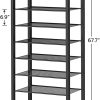 HOOBRO 10 Tier Shoe Rack, Large Capacity Shoe Storage for 18-20 Pairs, Sturdy Metal Shoe Shelf for Closet Entryway, Space Saving Shoe Organizer for Sneakers Heels, Rustic Brown BF40XJ01