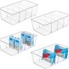 WF0546MAX_1 Vtopmart 4 Pack Food Storage Organizer Bins, Clear Plastic, 4 Compartments | For Pantry, Kitchen, Fridge and Cabinet Organization, Organize Food Packets, Snacks, Pouches and Spice Packets