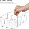 WF0546MAX_3 Vtopmart 4 Pack Food Storage Organizer Bins, Clear Plastic, 4 Compartments | For Pantry, Kitchen, Fridge and Cabinet Organization, Organize Food Packets, Snacks, Pouches and Spice Packets