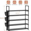 WF0729MAX_3 VILICK 5 Tier Shoe Rack with Hook and Side Pocket,Shoe Organizer Space Saver Storage for 20-25 Pair Shoe Storage Shelf Sturdy Free Standing Long Shoe Rack Organizer for Closet,Entryway,Small Spaces
