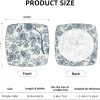 Blue Floral Seat Covers for Chairs Navy Blue Flower Dining Chair Covers Set of 2 Chinoiserie Kitchen Chair Covers Stretch Vintage Flower Chair Slipcovers Protector for Kitchen Office