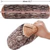 Winter Flower Realistic Wood Log Pillow - 3D Printed Tree Stump Throw Pillow, Round Decorative Cylinder Cushion for Sofa, Couch, Living Room & Rustic Home Decor (2 Pack)
