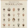 Foritho Animal Tracks of the Woodlands Poster Wall Art Framed, Woodland Nursery Decor, Jungle Forest Animal Tracks Field Guide Canvas Prints Wall Decor for Nursery Kids Room Playroom, 12x16 Inch