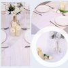 WF11207MAX_4 Pearl Table Runner 10FT, 30 x 120 Inch Lvory Boho Rustic Tulle Lace Table Runner for Spring Summer Birthday Baby Shower Wedding Party Table Decor