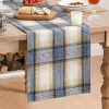 Artoid Mode Blue Light Coffe Farmhouse Plaid Spring Table Runner, Winter Rustic Holiday Check Kitchen Dining Table Decoration for Home Party Decor 13x48 Inch