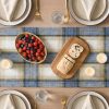 Artoid Mode Blue Light Coffe Farmhouse Plaid Spring Table Runner, Winter Rustic Holiday Check Kitchen Dining Table Decoration for Home Party Decor 13x48 Inch