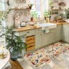 Baccessor Home Sweet Home Floral Kitchen Mats Set of 2,Spring Summer Hummingbird Flowers Kitchen Rugs Absorbent Non Slip Low-Profile Washable for Floor Home Decor 17x29 and 17x47 Inch