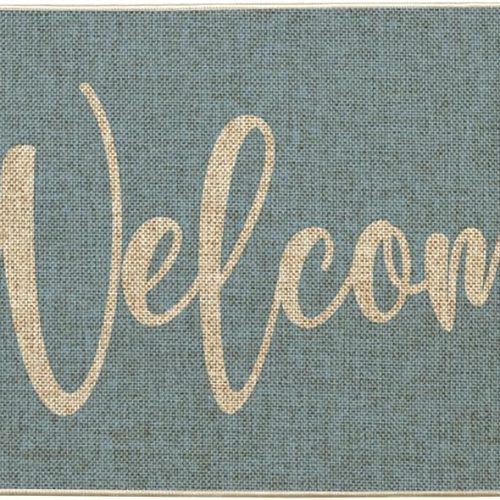 Artoid Mode Sky Blue Welcome Spring Doormat, Home Summer Decor Switch Rug Door Mat Floor Mat 17x29 Inch