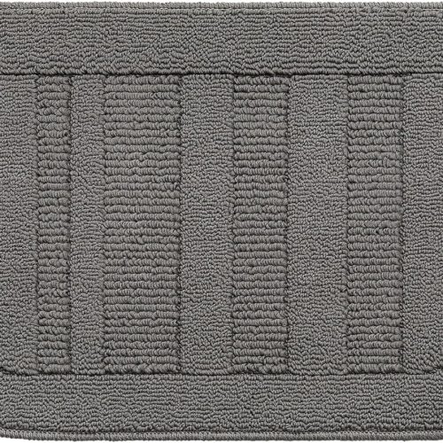 BEQHAUSE 30x18 Inch Kitchen Rug Mat Durable Kitchen Rugs Non-Slip Washable Absorbent Kitchen Mats for Floor Dirt-Resistant Semicircular Kitchen Mat (Grey)