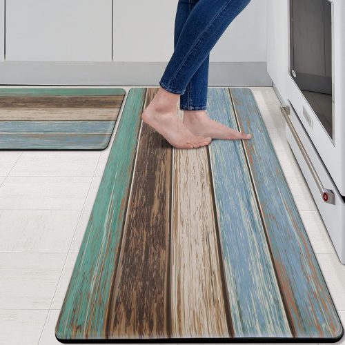 MAYHMYO Anti Fatigue Kitchen Mat for Floor Set of 2, 17.3"x 29"+ 17.3"x 47" | Comfort Mats, Cushioned, Non Slip, Waterproof Kitchen Rugs, Standing Mats, House, Sink, Office
