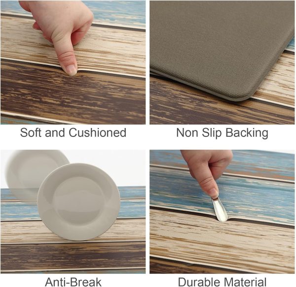 MAYHMYO Anti Fatigue Kitchen Mat for Floor Set of 2, 17.3"x 29"+ 17.3"x 47" | Comfort Mats, Cushioned, Non Slip, Waterproof Kitchen Rugs, Standing Mats, House, Sink, Office