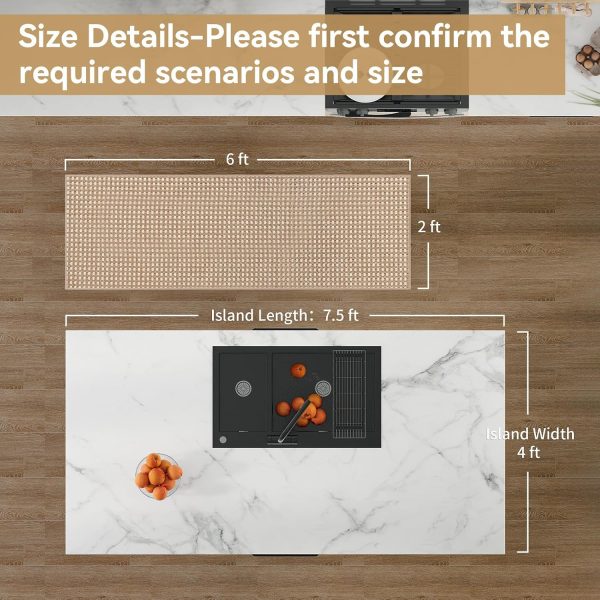 Kitchen Runner Rug Mat Non Slip Hallway Runner Washable Brown 2x6 ft | Boho Soft Woven Long Entryway Laundry Hall Floor Runners Carpet for Indoor Backdoor Bedroom Kitchen Living Room, Easy Clean