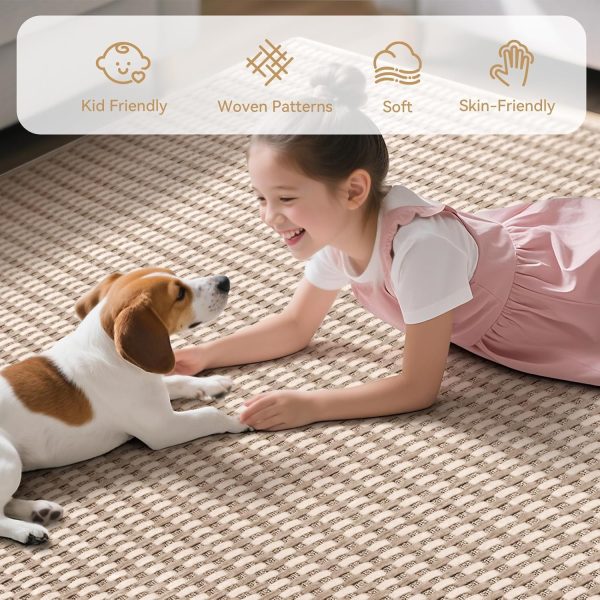 Kitchen Runner Rug Mat Non Slip Hallway Runner Washable Brown 2x6 ft | Boho Soft Woven Long Entryway Laundry Hall Floor Runners Carpet for Indoor Backdoor Bedroom Kitchen Living Room, Easy Clean