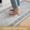 Pauwer Anti Fatigue Kitchen Floor Mats Set of 3, Cushioned Rugs, Light Grey | Non Slip Comfort Standing Mat, PVC Foam Padded Kitchen Rugs, Waterproof Sink Rug for Small Kitchen Area, Laundry Room