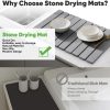 WF11695MAX_4 Stone Drying Mat for Kitchen Counter, Quick Diatomaceous Earth Mats for Dishes, 24"L x 16" W Super Absorbent Fast-Drying Collapsible Countertop Stone Mat (Light Grey, 24" x 16")