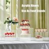 WF1262MAX_2 Cliselda 6Pcs Clear Buffet Risers Set 3" to 8" Acrylic Display Box | Food Risers for Buffet Table Party Cupcake Candy Desset Acrylic Nesting Risers Display Stands Cube Boxes with Hollow Bottoms