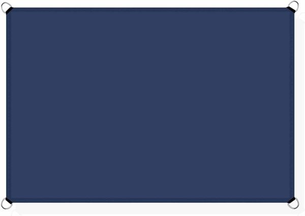 Navy Blue Sun Shade Sail 8'x10' Rectangle Outdoor Shade Canopy, Modern Pure Navy Blue Porch Shades Outdoor Sun Blocking Screen, Sunshade Cloth Covers for Patio/Deck/Garden