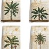 4 Pcs Tropical Coconut Palm Tree Kitchen Towels, Summer Beach Dish Tea Towels for Kitchen, Tropical Decor Hand Towel for Bathroom, Gifts for Women Friend Sister Coworker Birthday Christmas