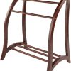Pemberly Row Solid Wood Blanket Rack, Antique Walnut Finish, 36 in x 30 in x 20 in, Transitional Style Organizer for Throws, Quilts, or Towels, Bedroom, Bathroom, Craft Room Display Stand
