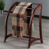 Pemberly Row Solid Wood Blanket Rack, Antique Walnut Finish, 36 in x 30 in x 20 in, Transitional Style Organizer for Throws, Quilts, or Towels, Bedroom, Bathroom, Craft Room Display Stand