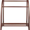 Pemberly Row Solid Wood Blanket Rack, Antique Walnut Finish, 36 in x 30 in x 20 in, Transitional Style Organizer for Throws, Quilts, or Towels, Bedroom, Bathroom, Craft Room Display Stand