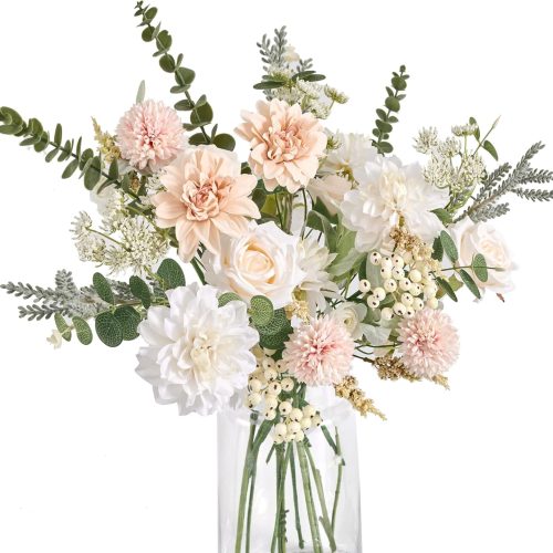 Anna's Whimsy Artificial Flowers Bouquets, Artificial Silk Flowers Bouquets for Wedding, Home Table Decorations, Wedding Centerpieces Bouquets Flowers Arrangement Decorations